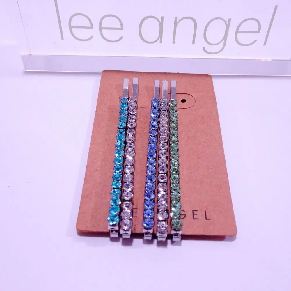 Something Navy Lee Angle Pearl and Crystal Barrette Hair Set NWT 25 78